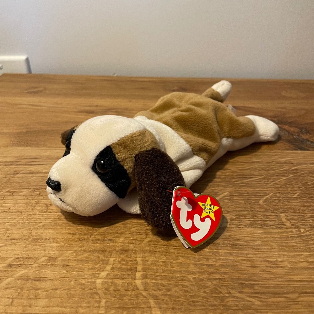 Bernie Dog Ty Beanie Babies Multicoloured Brown 1996 – New Tag On VINTAGE